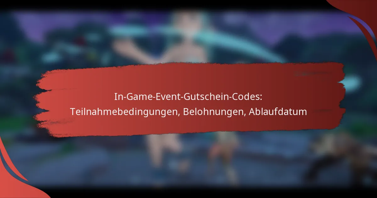 In-Game-Event-Gutschein-Codes: Teilnahmebedingungen, Belohnungen, Ablaufdatum