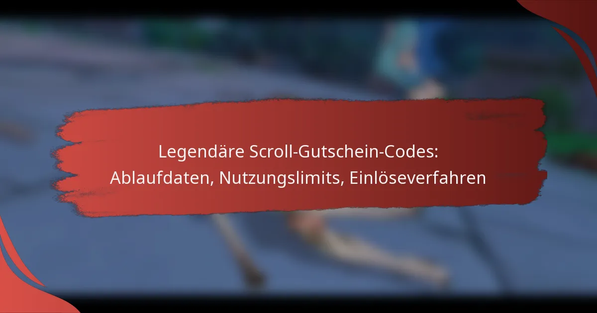 Legendäre Scroll-Gutschein-Codes: Ablaufdaten, Nutzungslimits, Einlöseverfahren