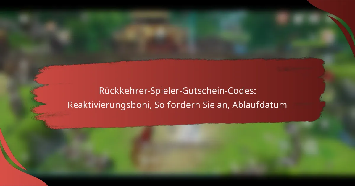 Rückkehrer-Spieler-Gutschein-Codes: Reaktivierungsboni, So fordern Sie an, Ablaufdatum