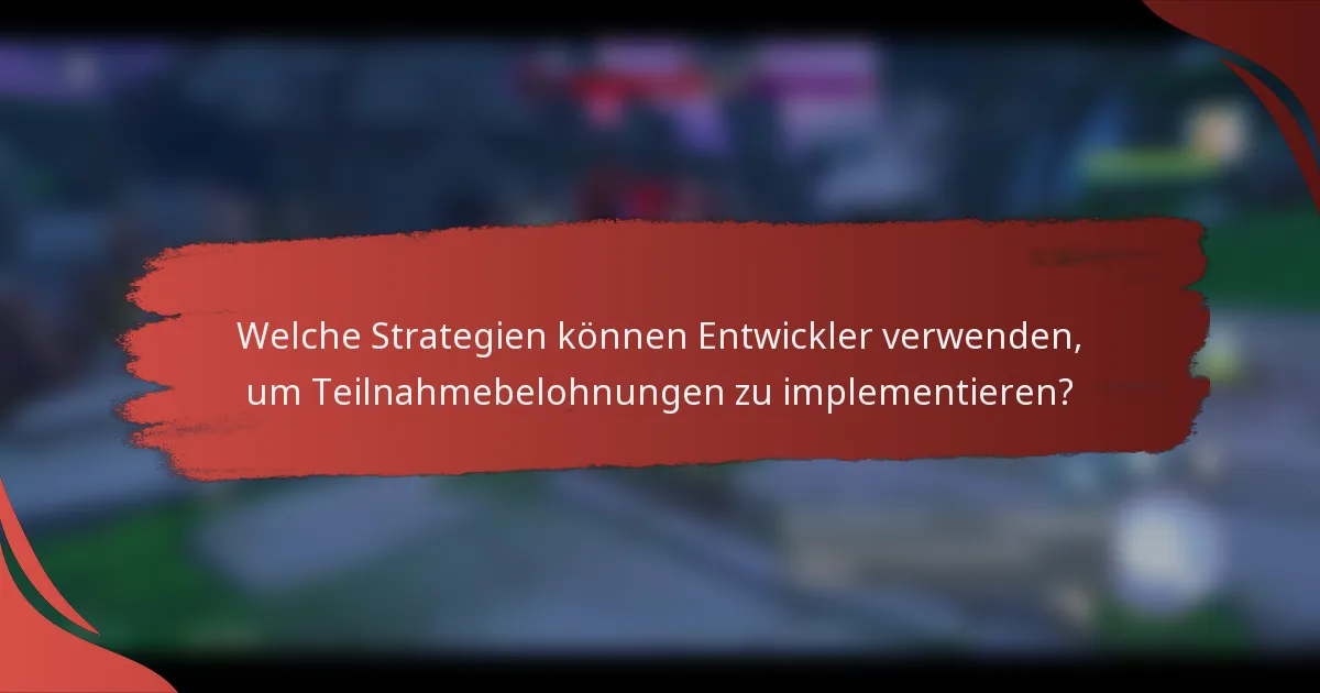 Welche Strategien können Entwickler verwenden, um Teilnahmebelohnungen zu implementieren?